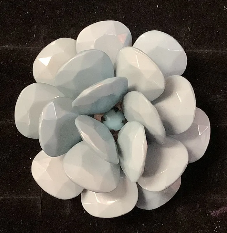 SILVER FLOWER RING TEAL STONES ( 1022 TL ) sold by Oh My Jewelry