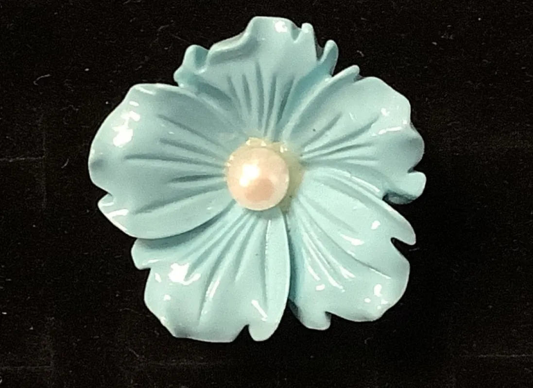 SILVER BLUE ADJUSTABLE FLOWER RING ( 1233 BL ) sold by Oh My Jewelry