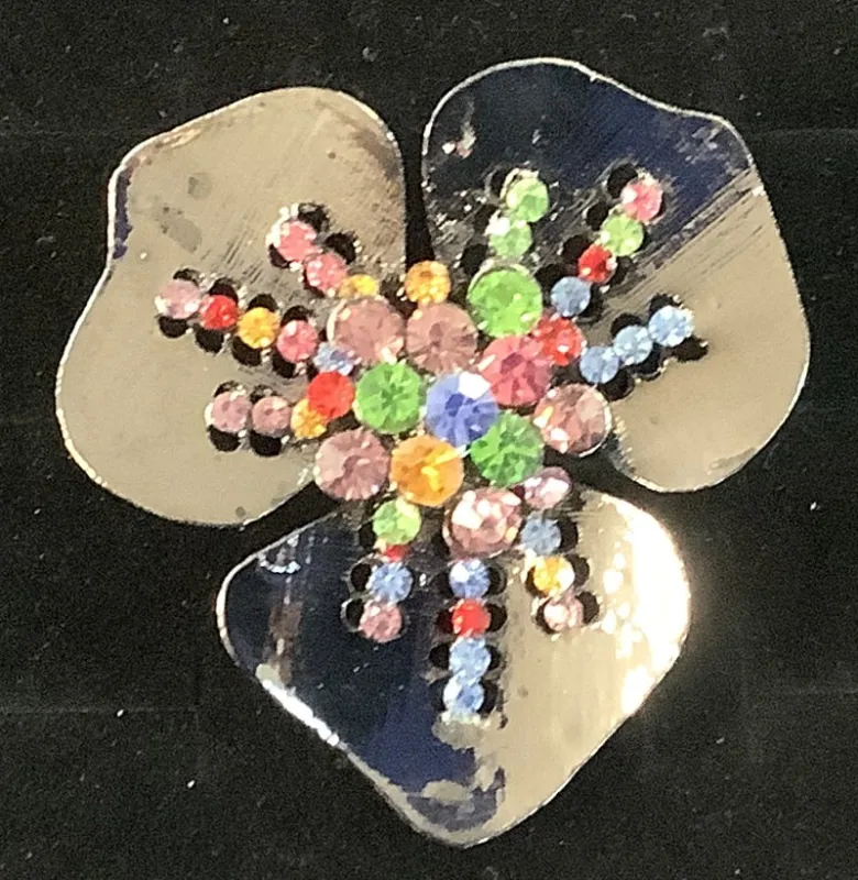 HEMATITE FLOWER STRETCH RING MULTI COLOR STONES ( 1271 HMT ) sold by Oh My Jewelry