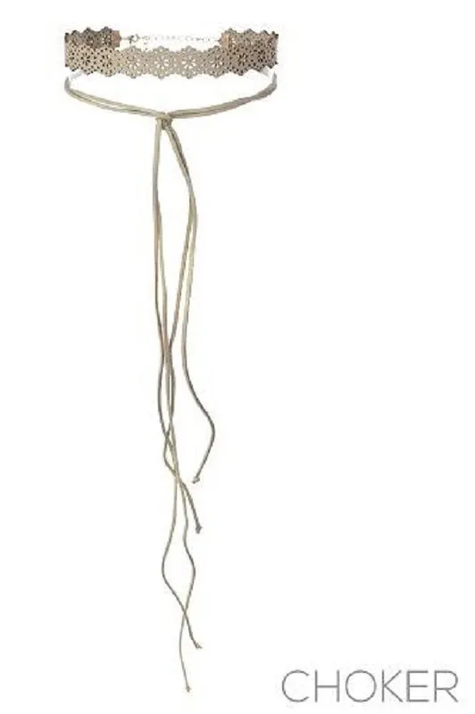 2 LAYER BEIGE LEATHER CHOKERS ( 15983 ) sold by Oh My Jewelry