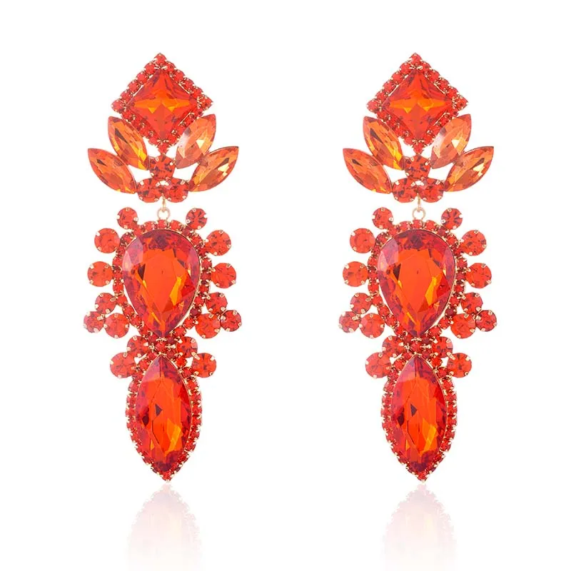 ORANGE DANGLING EARRINGS ( 2591 ORG ) sold by Oh My Jewelry