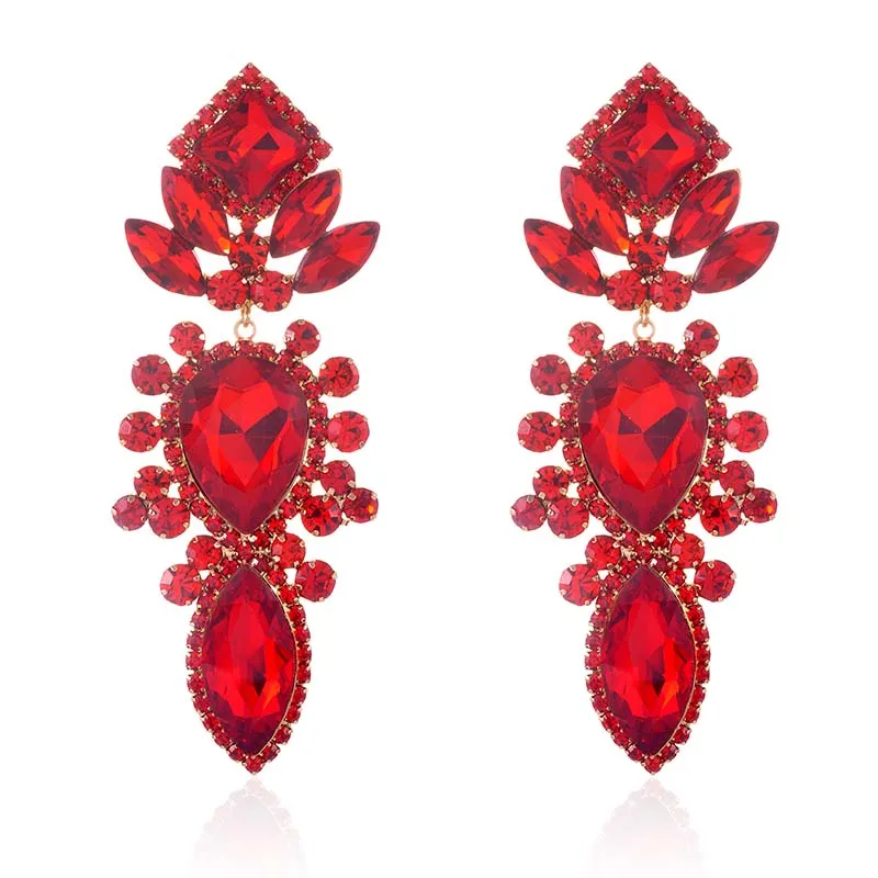 RED DANGLING EARRINGS ( 2591 RED ) sold by Oh My Jewelry