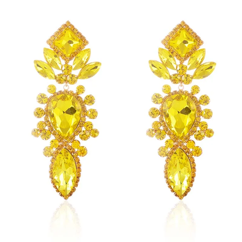 YELLOW DANGLING EARRINGS ( 2591 YLW ) sold by Oh My Jewelry