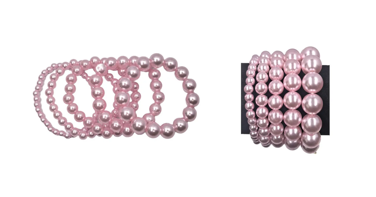 PINK PEARL STRETCH BRACELETS ( 0094 PK ) sold by Oh My Jewelry