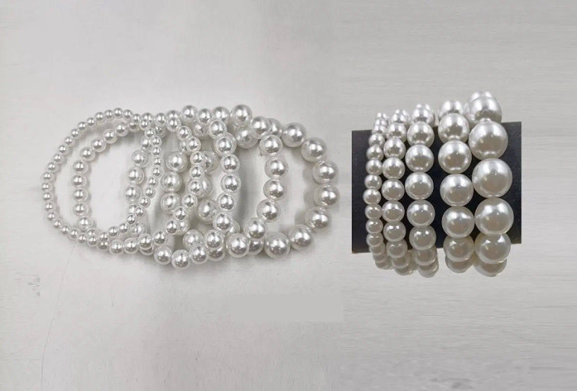 WHITE PEARL STRETCH BRACELETS ( 0094 WH ) made by Oh My Jewelry