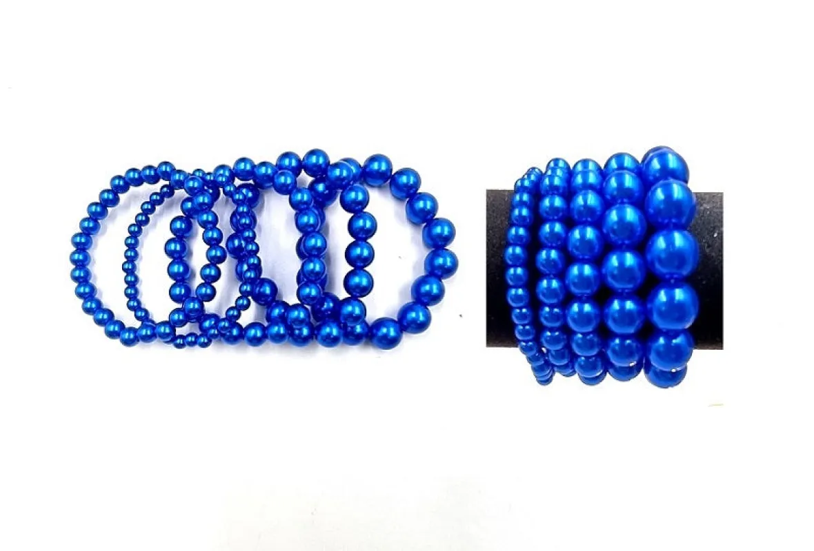 ROYAL BLUE PEARL STRETCH BRACELETS ( 0094 RB ) sold by Oh My Jewelry