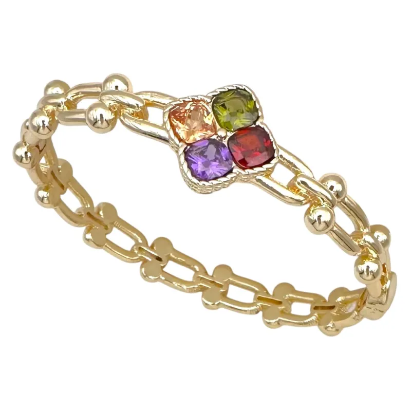GOLD BANGLE MULTICOLOR STONES ( 1370 BGM ) sold by Oh My Jewelry