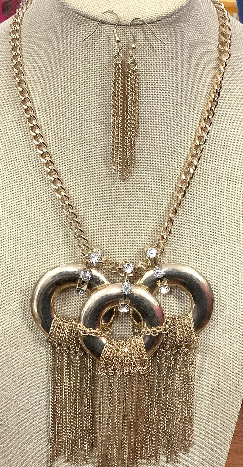 GOLD NECKLACE SET CHAINS ( 4349 GD ) sold by Oh My Jewelry