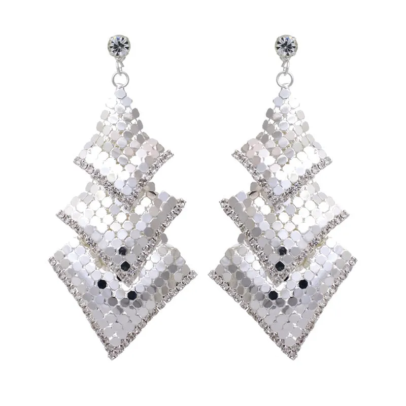 SILVER EARRINGS CLEAR STONES ( 21985 S ) sold by Oh My Jewelry