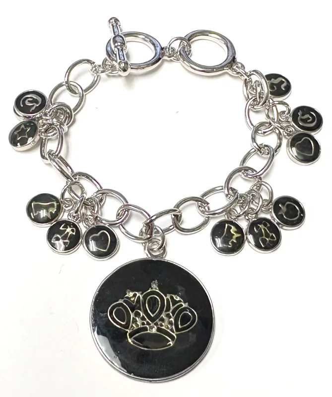 SILVER CHARM BRACELET CROWN ( 1958 BK ) made by Oh My Jewelry