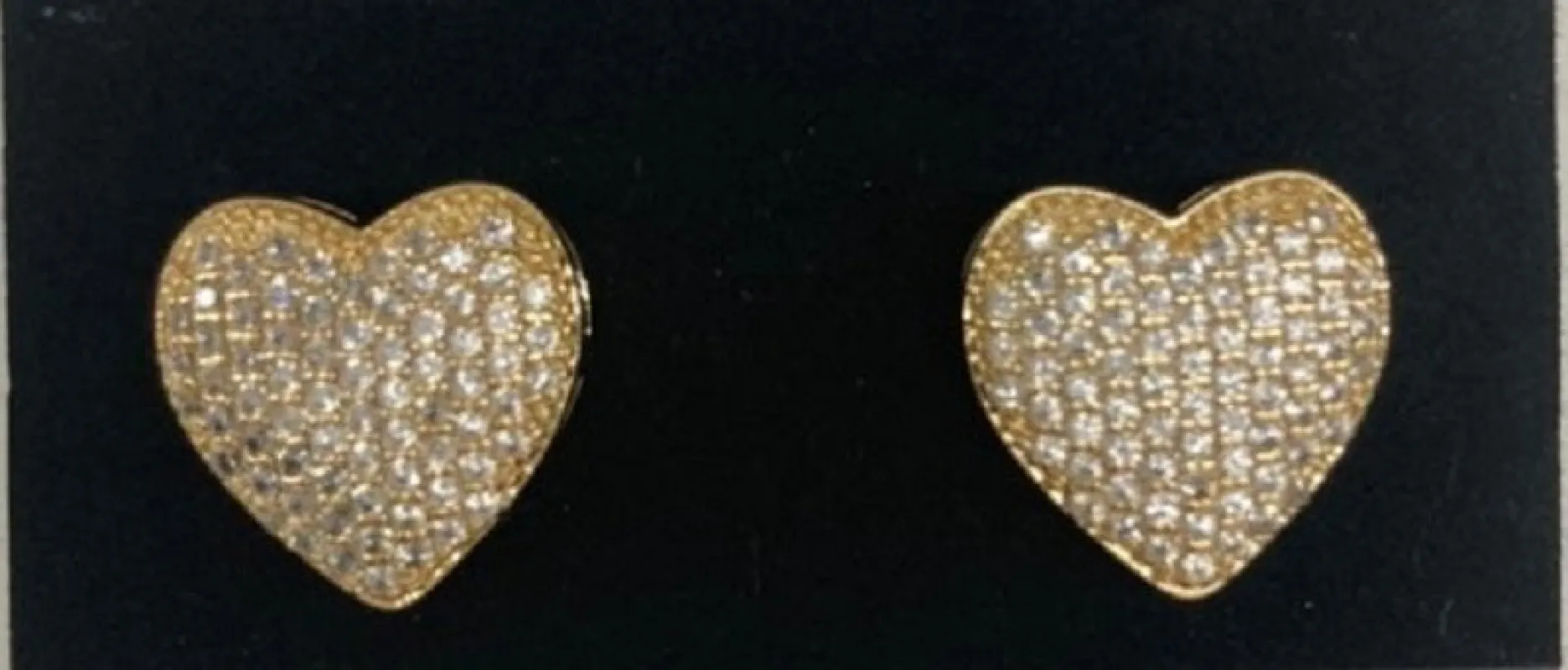 GOLD HEART CUBIC ZIRCONIA STUD EARRING ( 0116 GCL ) sold by Oh My Jewelry