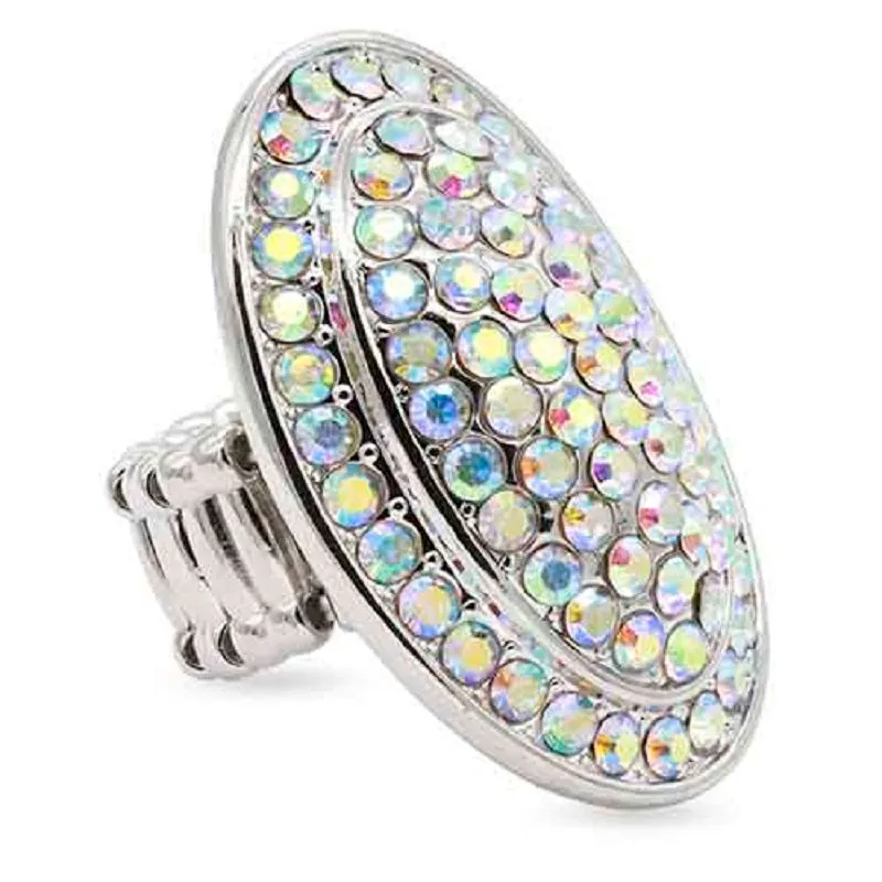 SILVER STRETCH RING AB STONES ( 2409 SVAB ) sold by Oh My Jewelry