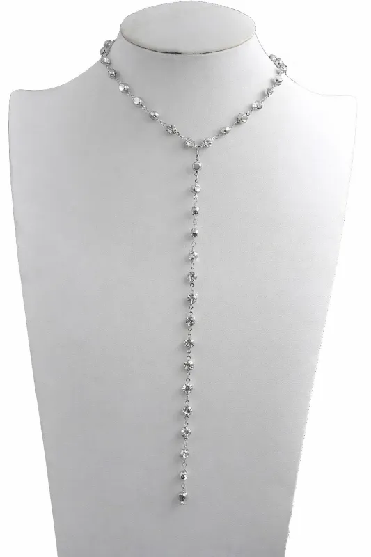 SILVER NECKLACE CLEAR STONES ( 233509 SNK ) sold by Oh My Jewelry