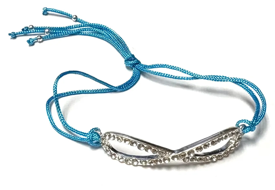 SILVER TURQUOISE BRACELET INFINITY CLEAR STONES ( 5630 STQ ) made by Oh My Jewelry