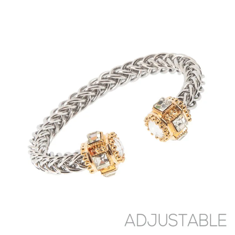 SILVER GOLD CUFF BANGLE ( 84547 CRMP ) made by Oh My Jewelry