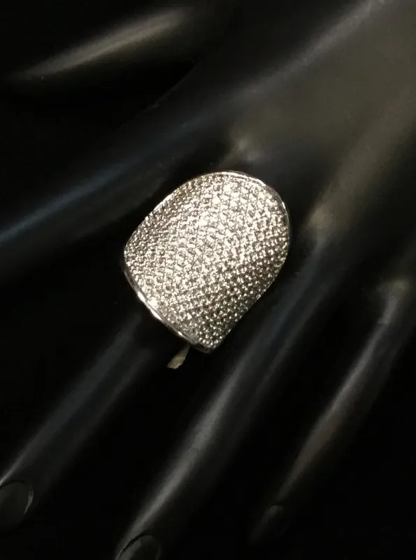 SILVER RING WITH CLEAR CZ STONES SIZE 8 ( 2403 ) made by Oh My Jewelry