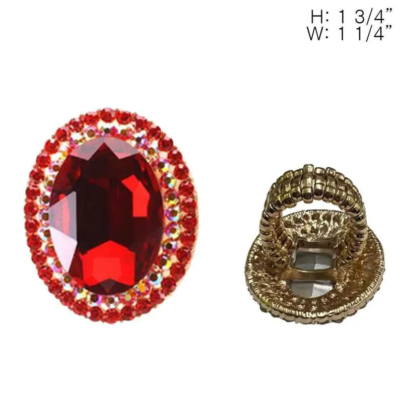GOLD STRETCH RING RED STONES ( 194 GRD ) sold by Oh My Jewelry