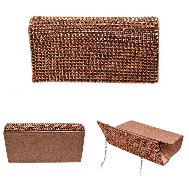 ROSE GOLD RHINESTONE EVENING BAG ( 11656 ) sold by Oh My Jewelry