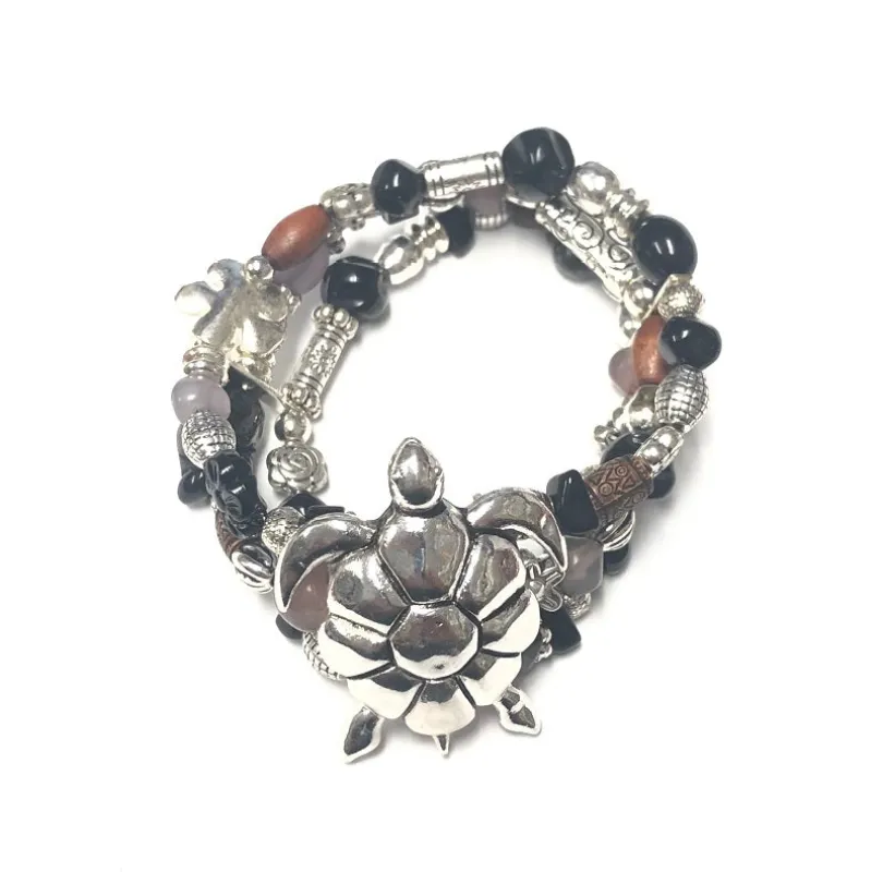 SILVER STRETCH BRACELET TURTLE ( 4908 ASJ ) sold by Oh My Jewelry