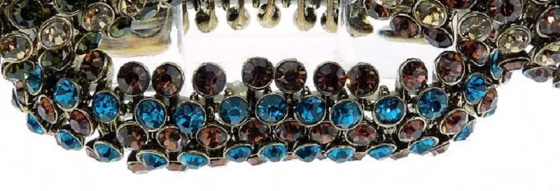 GOLD STRETCH BRACELET TURQUOISE BROWN STONES ( 43 BS ) sold by Oh My Jewelry