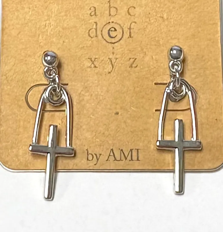 SILVER CROSS EARRINGS ( 109 RH ) sold by Oh My Jewelry