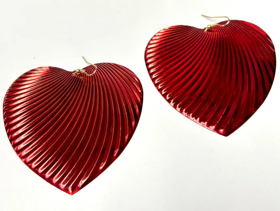 RED HEART EARRINGS ( 2184 GDRED ) made by Oh My Jewelry