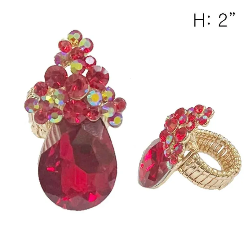 GOLD STRETCH RING RED STONES ( 192 GRD ) sold by Oh My Jewelry