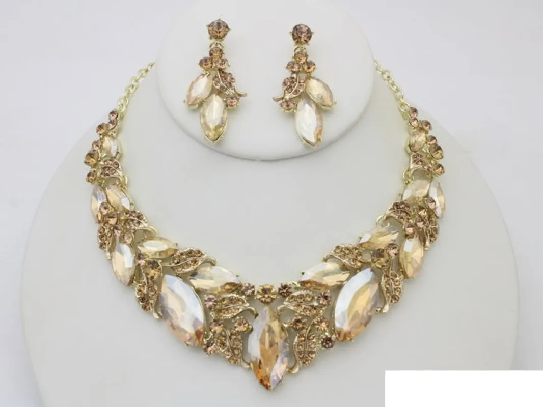 GOLD TOPAZ NECKLACE SET ( 21046 GLSA ) sold by Oh My Jewelry