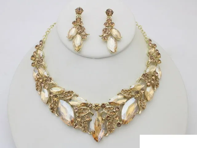 GOLD TOPAZ NECKLACE SET ( 21046 GLSA ) sold by Oh My Jewelry