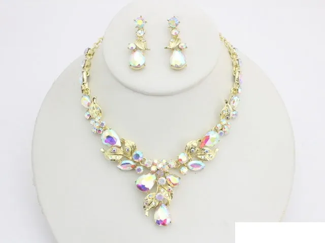GOLD AB NECKLACE SET ( 20998 GAB ) sold by Oh My Jewelry