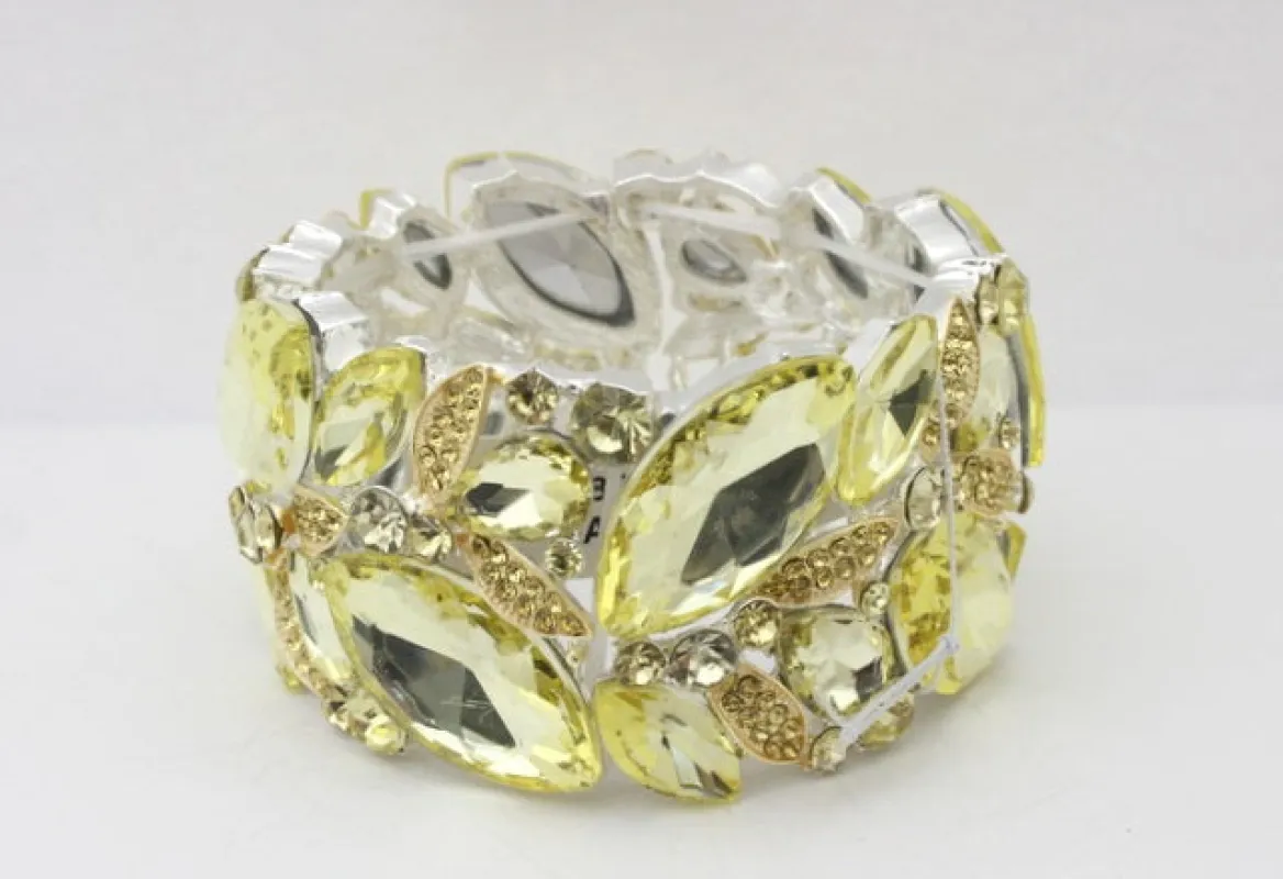 SILVER YELLOW STRETCH BRACELET ( 8904 SJON ) made by Oh My Jewelry