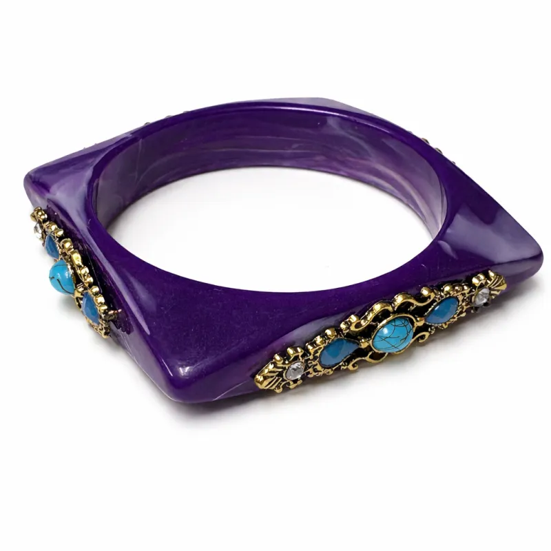 PURPLE BANGLE BLUE STONES ( 2453 ) made by Oh My Jewelry