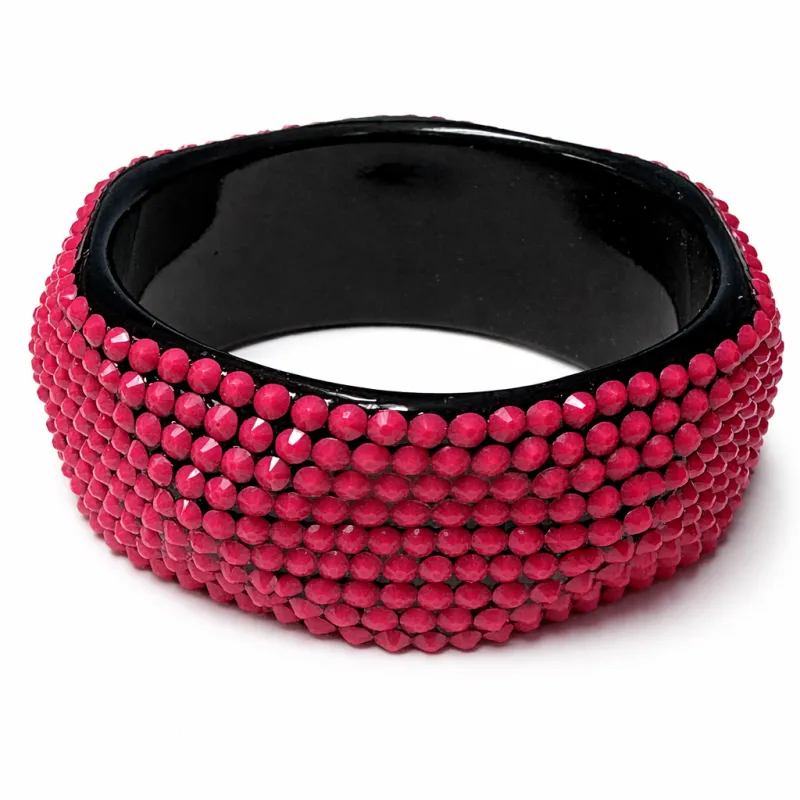 FUCHSIA BEAD BANGLE ( 3211 FU ) sold by Oh My Jewelry