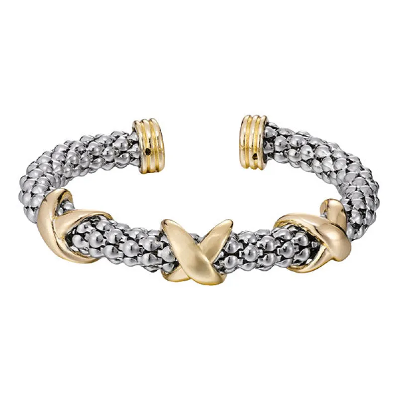 SILVER GOLD CUFF BANGLE ( 10024 ) made by Oh My Jewelry