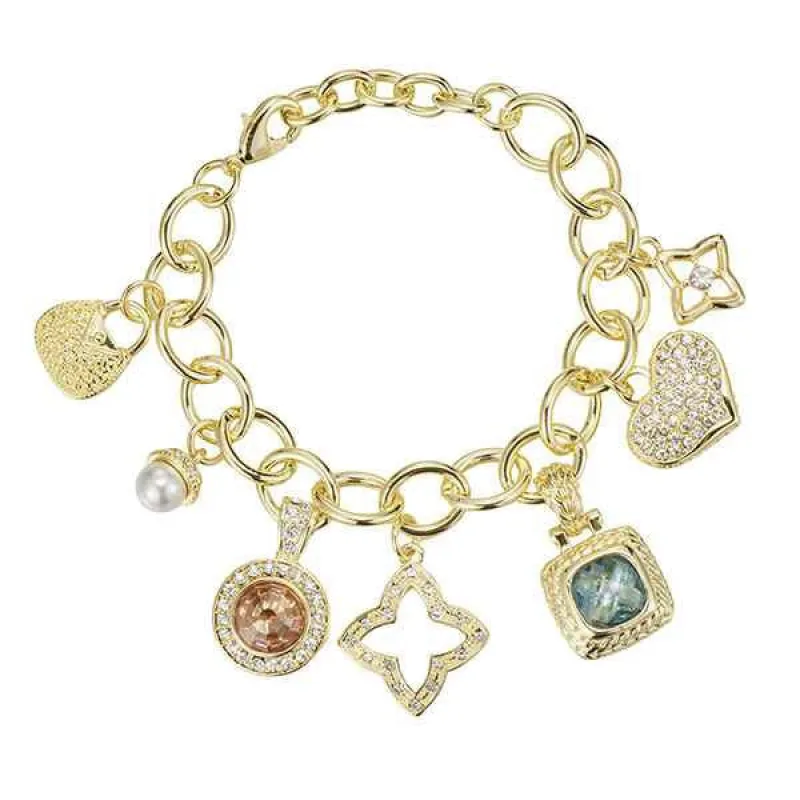 GOLD CHARM BRACELET ( 9571 G ) made by Oh My Jewelry