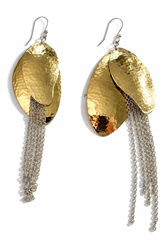 DANGLING SILVER CHAIN EARRINGS ( 637 RH ) made by Oh My Jewelry