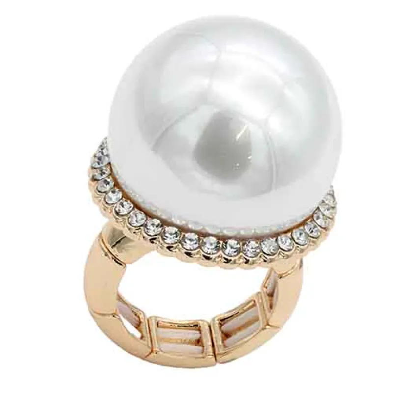 GOLD PEARL RING ( 2431 GDCL ) made by Oh My Jewelry
