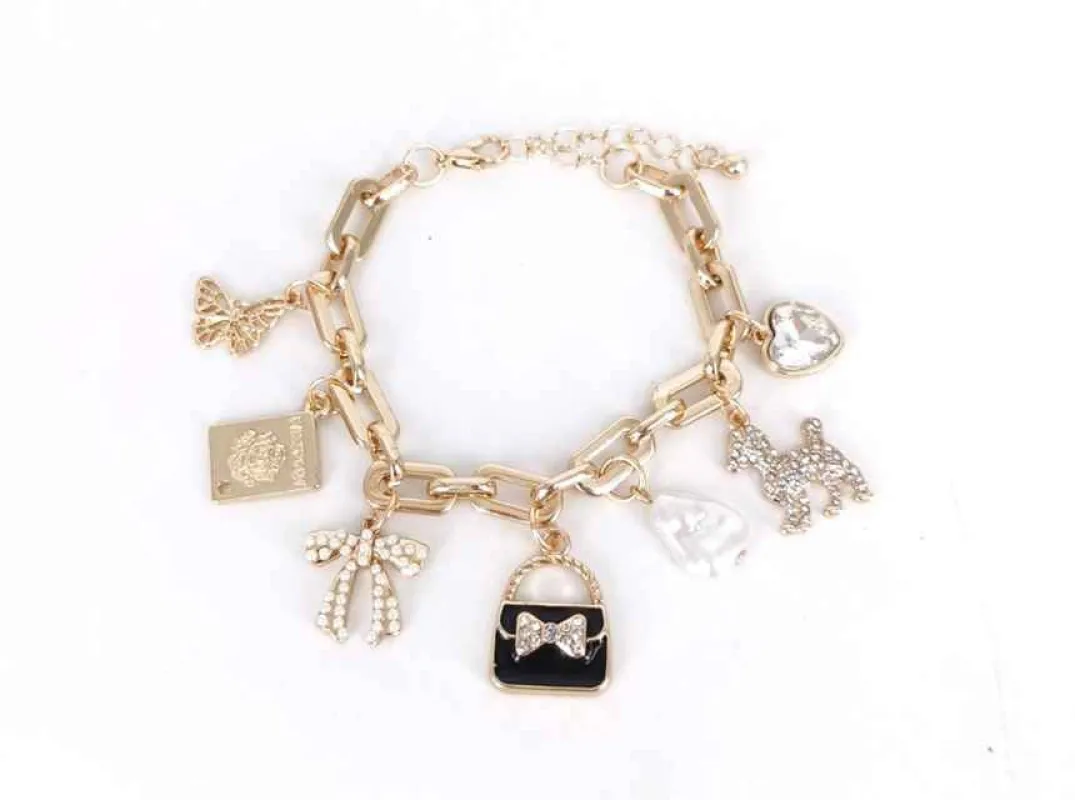 GOLD CHARM BRACELET ( 1910 GD ) made by Oh My Jewelry