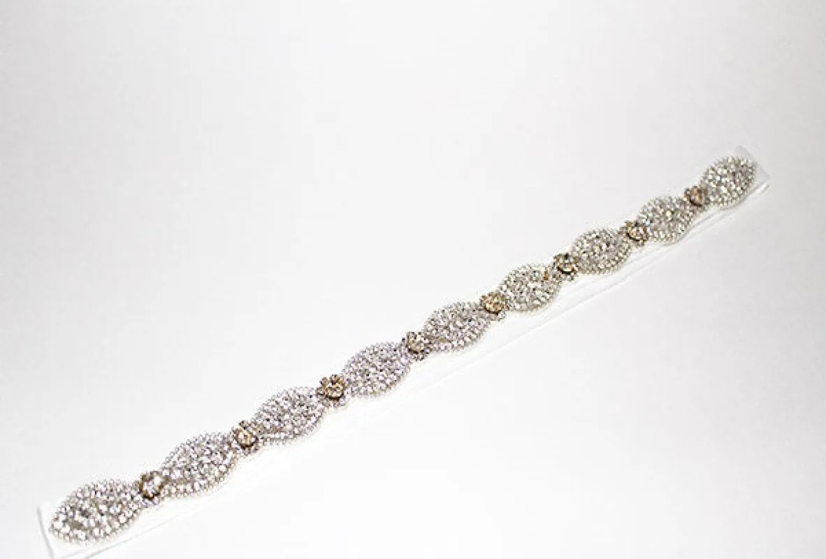 Round Crystal Handmade Wedding Belt Sash ( 1048 SCRY ) made by Oh My Jewelry