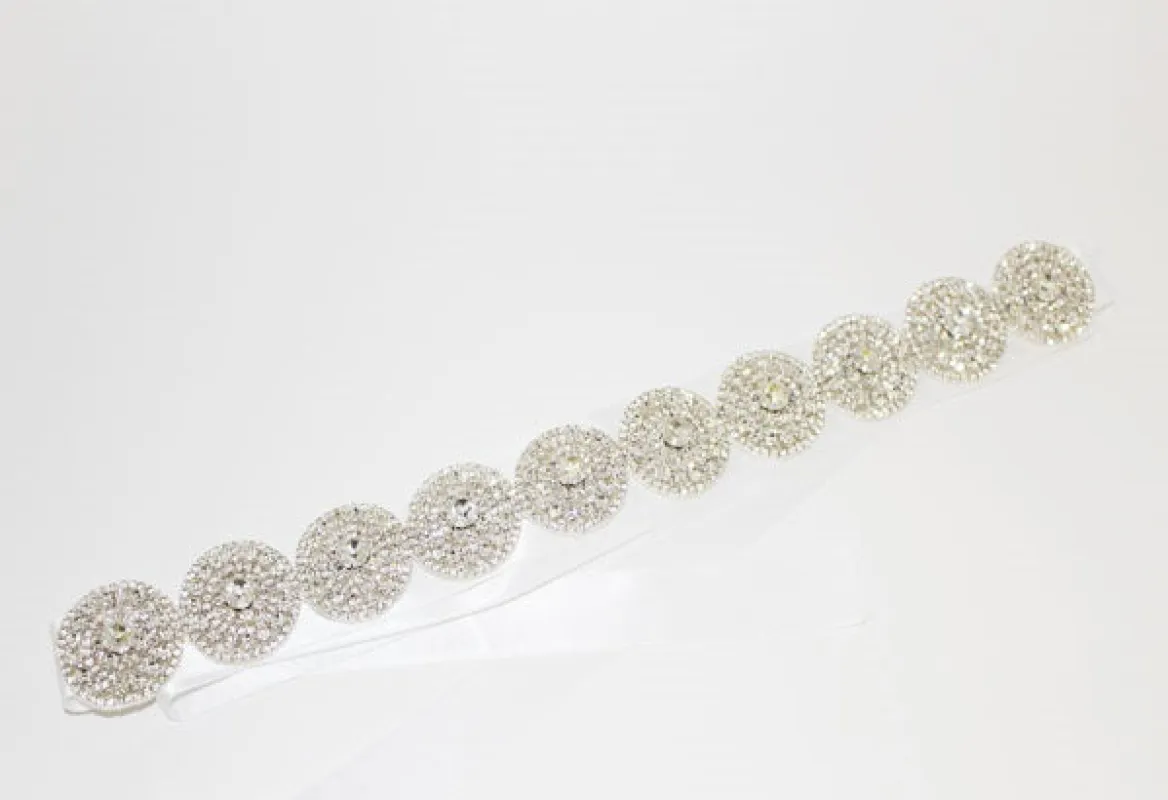 Round Crystal Handmade Wedding Belt Sash ( 1026 SCRY ) made by Oh My Jewelry