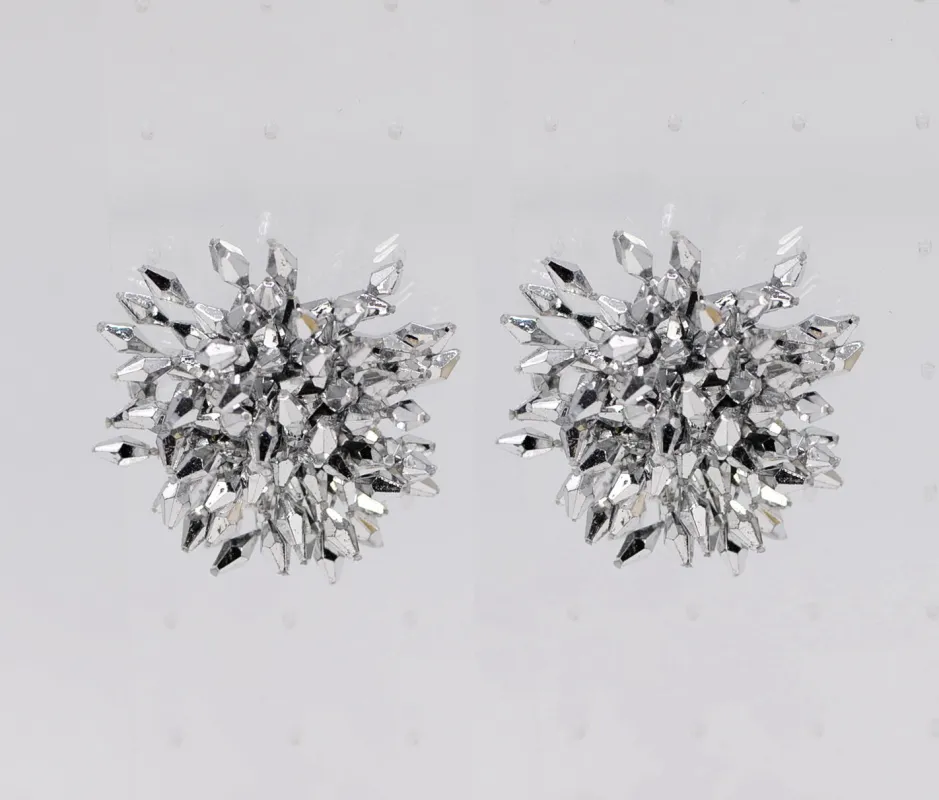 SILVER BEAD EARRINGS ( 5271 SIL ) sold by Oh My Jewelry