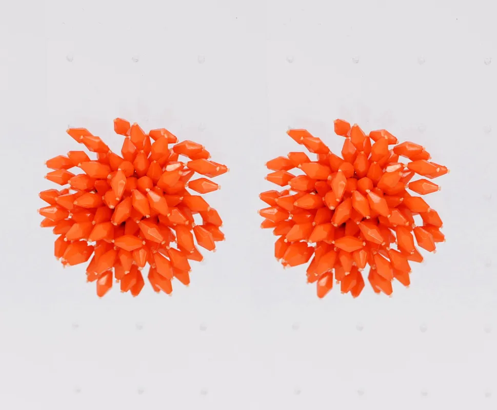 ORANGE BEAD EARRINGS ( 5271 ORG ) sold by Oh My Jewelry