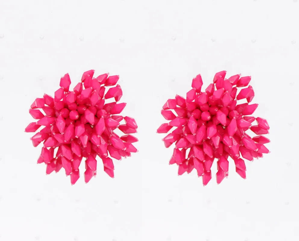 FUCHSIA BEAD EARRINGS ( 5271 FUS ) made by Fiesta