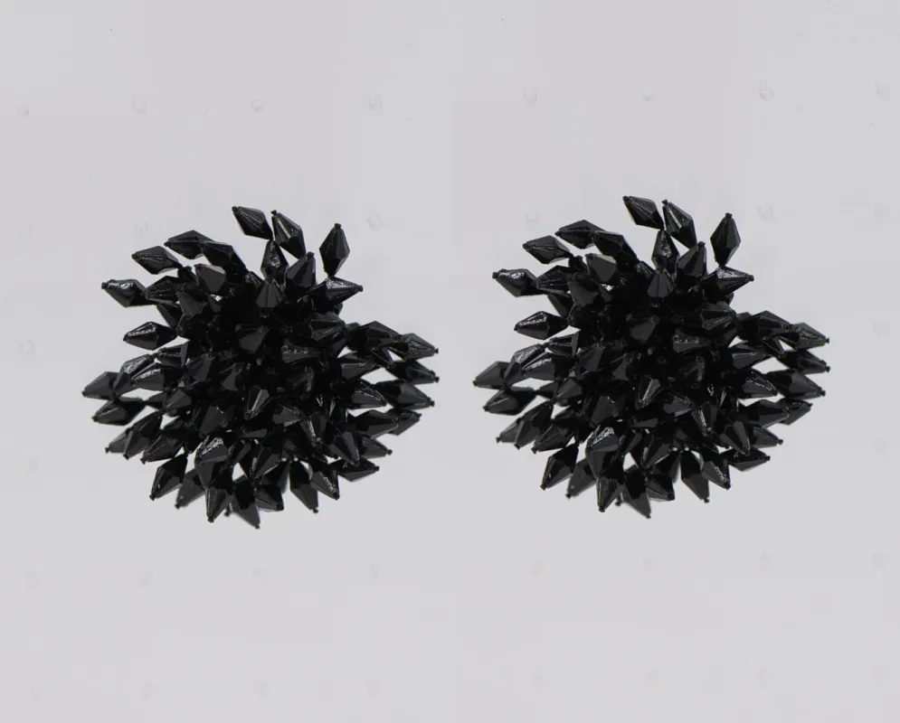 BLACK BEAD EARRINGS ( 5271 BLK ) made by Fiesta