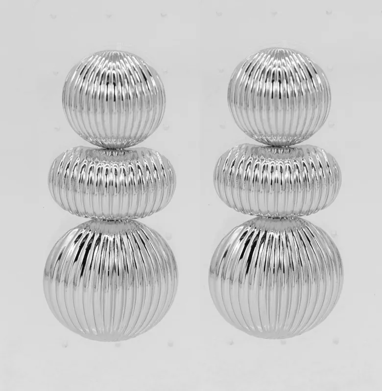 SILVER ROUND EARRINGS ( 5258 RH ) sold by Oh My Jewelry