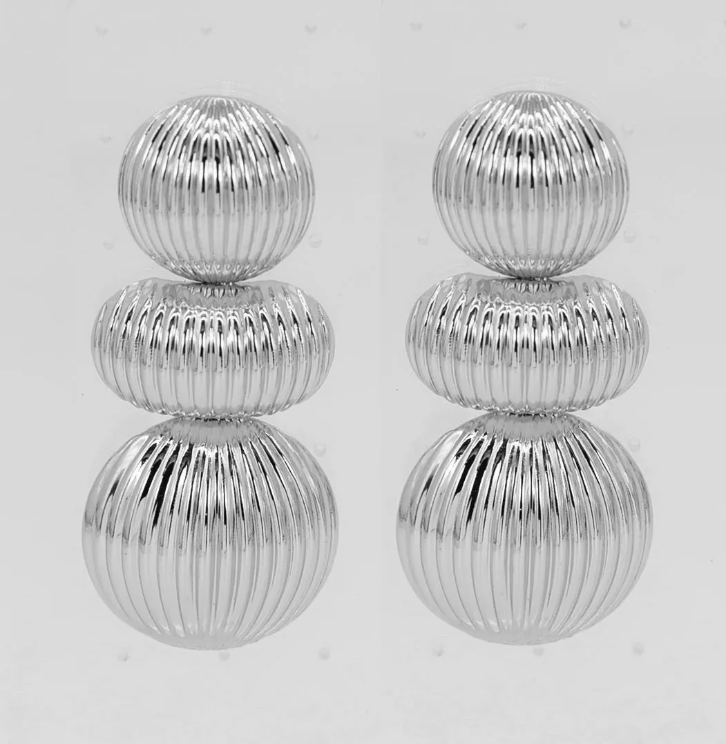 SILVER ROUND EARRINGS ( 5258 RH ) sold by Oh My Jewelry