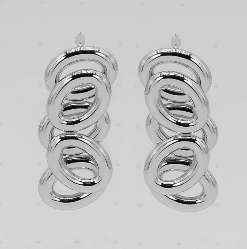 SILVER RING EARRINGS ( 6744 SIL ) sold by Oh My Jewelry