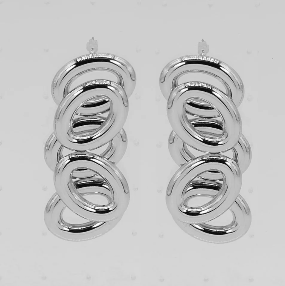 SILVER RING EARRINGS ( 6744 SIL ) sold by Oh My Jewelry