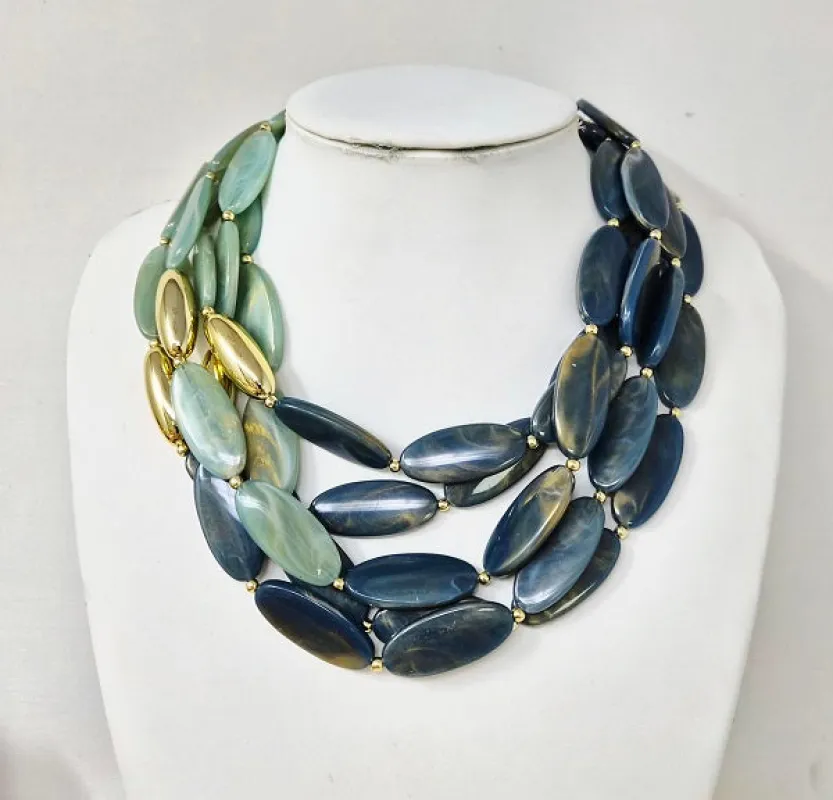 MINT BLUE NECKLACE ( 11409 MNBL ) sold by Oh My Jewelry