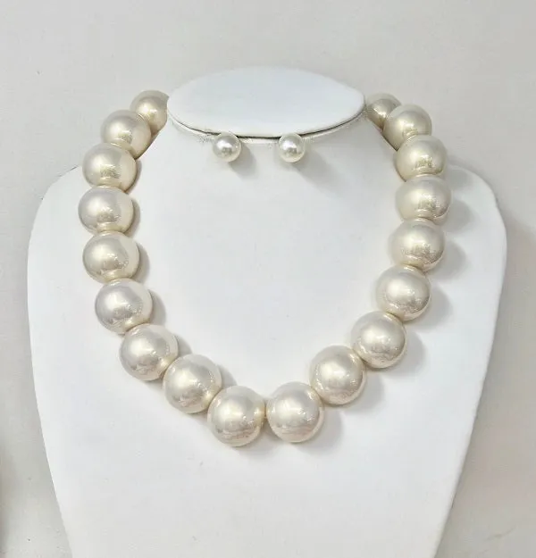GOLD PEARL NECKLACE SET ( 11378 G ) sold by Oh My Jewelry